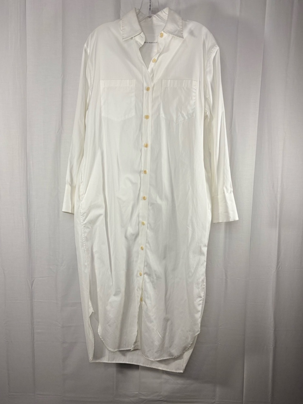 NWT MARIA MCMANUS Oversized Long White Button-Up Shirt Dress Organic Cotton XS